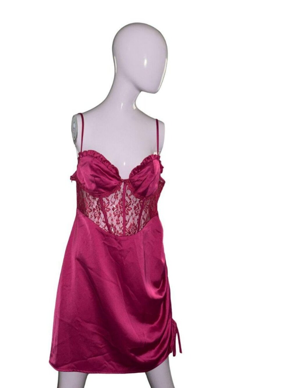 Cider Magenta Lace Corset Dress